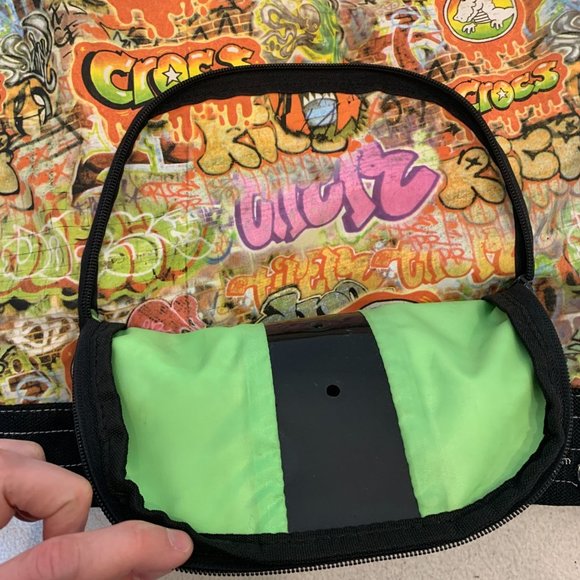 Crocs Graffiti Drawstring Backpack Gym Bag w/ pocket - Picture 5 of 5